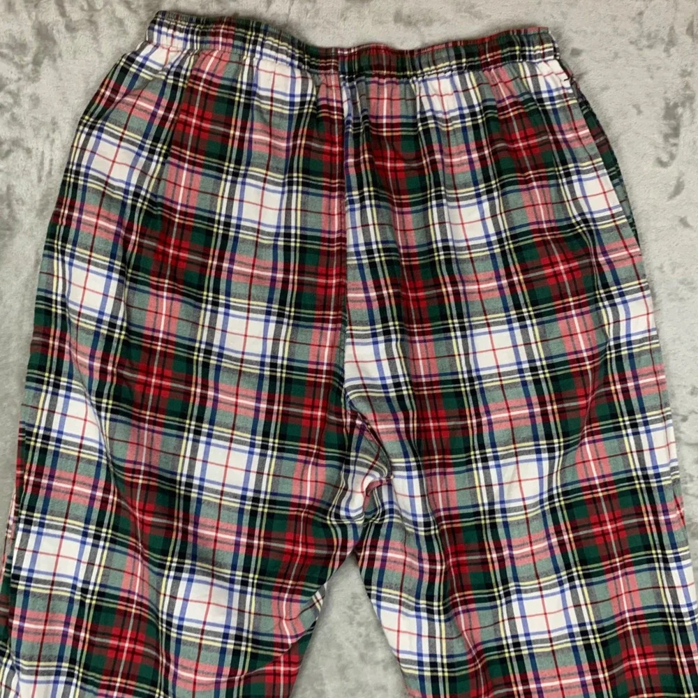 Polo Ralph Lauren Tartan Plaid Pajama Pants Mens M Red Green Cotton Pony Lounge